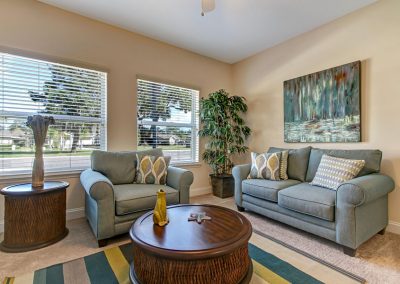 St. Johns Apartment living area with large windows