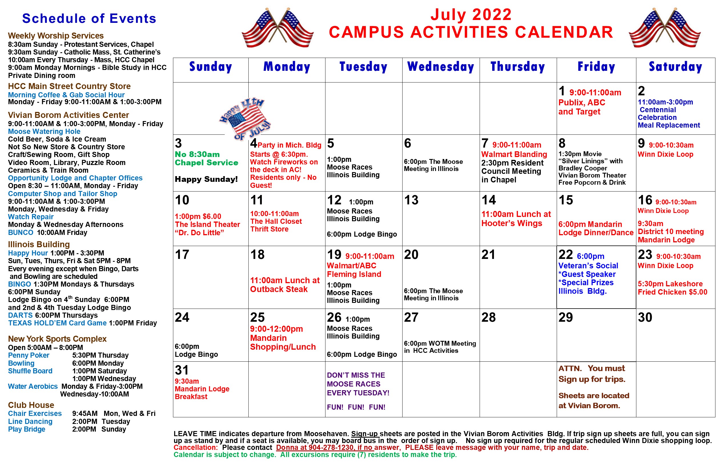 Moosehaven 2024 March Activity Calendar Free Printable Oct 2024 Calendar