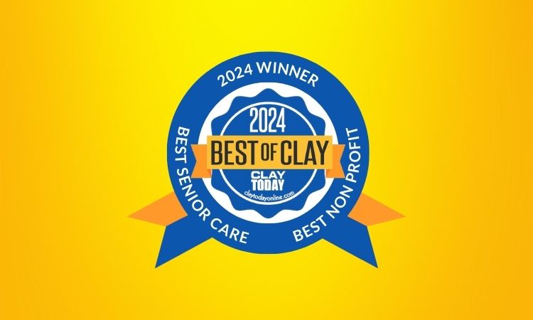 'Best of Clay' 2024 logo on a yellow background