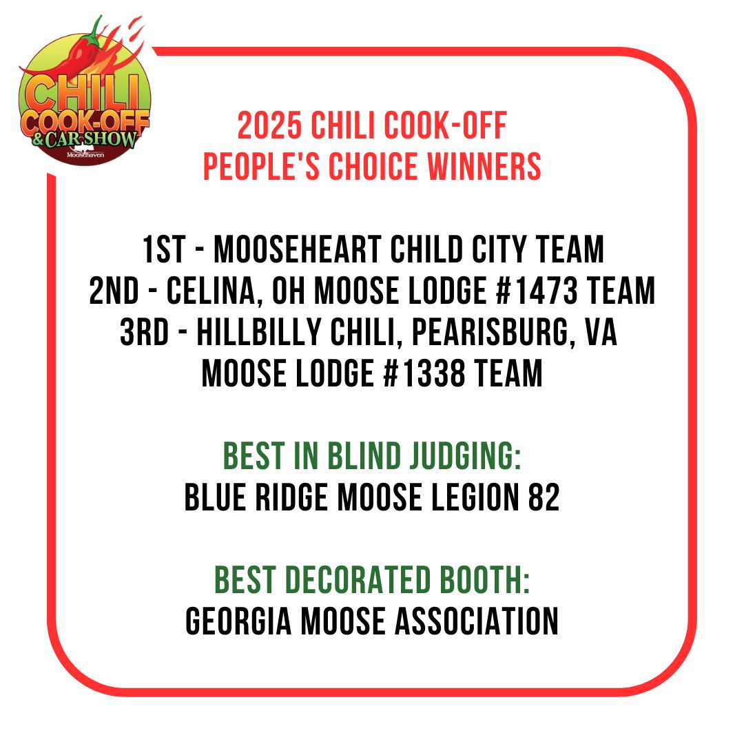 2024 Moosehaven Chili Cook-Off and Car Show People's Choice Winners